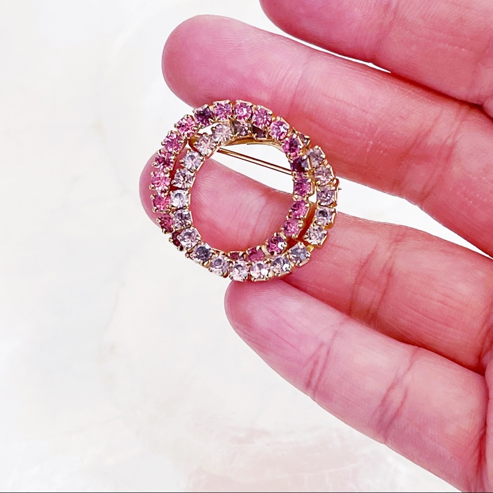 Pink & Purple Rhinestone Interlocking Circle Infi… - image 3